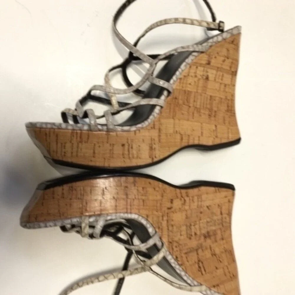 Donald J. Pliner Shaba Ankle Strap Cork Wedge 8